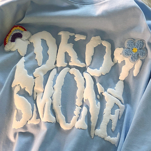 Personalizado para hombre Puff Imprimir Streetwear Tee OEM Fábrica de algodón de gran tamaño T Shirt 3D Raised Logo Design Shirt - Product Image 2