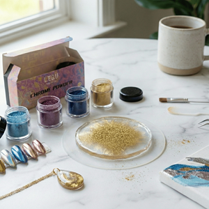 LE.Q.U Poudre de pigment miroir magique 10 couleurs pour la décoration d'ongles et l'artisanat en résine - Product Image 2