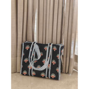 Petit sac fourre-tout Fanfare Indigo avec fermeture magnétique et doublure en coton - Product Image 1