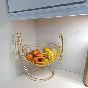 Bol en fil de métal décoratif fabriqué à la main pour le stockage de la cuisine Design attrayant avec des légumes d'organisation en maille - Product Image 4