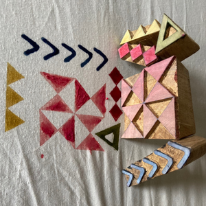 Ensemble de tampons en bois géométriques pour l'impression, tampons en bois indiens sculptés à la main pour le tissu et l'argile au meilleur prix - Product Image 1