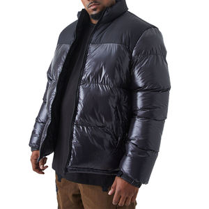 Manteaux d'hiver en duvet rembourrés pour hommes avec logo personnalisé OEM Veste à bulles d'air Col montant avec fermeture éclair Veste de designer pour hommes - Product Image 4