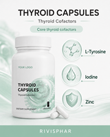 Capsules de soutien de la thyroïde OEM ODM L-Tyrosine avec Iode, Zinc, Ashwagandha pour la santé immunitaire, cérébrale, l'énergie, l'humeur et l'équilibre – Supplément pour adultes