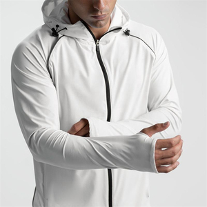 Sudadera con capucha de entrenamiento con cremallera para hombre de marca superior, chaqueta atlética de poliéster transpirable para gimnasio para deportes de invierno - Product Image 5