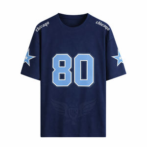 Camiseta Deportiva Casual Personalizada para Hombre, Corte Holgado, para Entrenamiento y Aficionados, Azul Marino, con el Número 80 de Chicago - Product Image 1