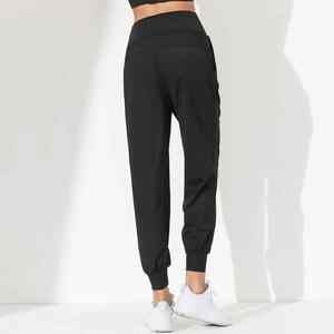 Pantalones de jogging plisados de secado rápido para mujer, pantalones capri deportivos ajustados para Fitness, bolsillos Capri para Yoga, pantalones deportivos para correr, ropa teñida - Product Image 1