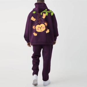 Survêtements en coton épais personnalisés OEM pour hommes, sweats à capuche zippés et pantalons de survêtement avec patch brodé, ensembles de survêtements d'hiver - Product Image 2