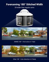 Caméra IP PoE ANNKE FCD600 6MP à double objectif panoramique 180 degrés, audio bidirectionnel, lumière hybride intelligente, IP67, caméra réseau