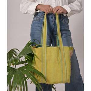 Bolso Vintage Kantha de Algodón Hecho a Mano para Mujer, Bolso Bohemio con Estampado Indio, Bolso de Compras Reutilizable - Product Image 4