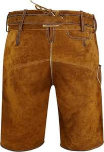 SHORT BAVAROIS LEDERHOSEN CUIR DAIM TRACHTEN HOMME PORTE LE SHORT OKTOBERFEST - Product Image 2