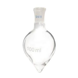 ขวดกลั่นรูปทรงลูกแพร์ 100 มล.-แก้วโบโรซิลิเกต ข้อต่อ 14/23 - Product Image 1