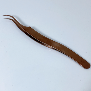 Plasma <b>Rose</b> <b>Gold</b> Color Tweezers Stainless Steel Fine Quality Eyelash Tweezers Straight and Curved <b>Top</b> Quality Lash Tweezes - Product Image 1