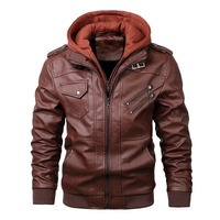 Nouvelle veste de moto en PU et laine pour homme, style motard décontracté, avec capuche, fermeture éclair épaisse, en tricot, fourrure de mouton, pour l'automne