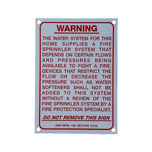 Señal de advertencia de accesorio de equipo de extinción de incendios de aluminio 5x7 - Product Image 1