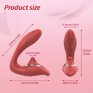 Casemee Bailey Air Pulse Dildo Vibrator klitoris G Spot stimulasi ganda Vibrator wanita pasangan permainan dewasa Vibrator hisap - Product Image 5