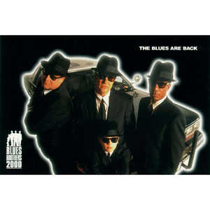 Carte postale Blues Brothers 2000 A4, impression numérique, papier offset, style musical, lumières de Noël/du Nouvel An - Product Image 1