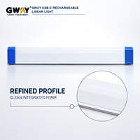 Lampe de travail linéaire LED rechargeable GWAY avec base magnétique et poignée, lampe de réparation d'urgence portable en quatre tailles