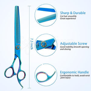 Ciseaux amincissants de toilettage professionnels pour animaux de compagnie pour chiens et chats lames en acier inoxydable poignée confortable pour les toiletteurs - Product Image 2