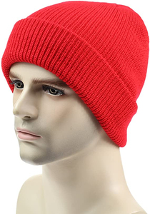 OEM Custom logo Trendy Cold Ski Melon <b>Cap</b> Unisex Soft Stretch Skullcap Winter Warm Solid <b>Plain</b> Cuffed Wool Knitted Beanie <b>Cap</b> - Product Image 4