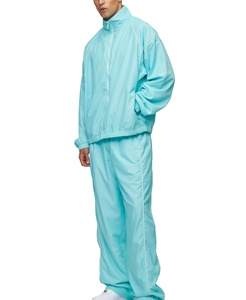 Fabricant de vêtements personnalisés Nouveauté Vêtements de sport d'entraînement Jogging Impression sérigraphique Logo Veste coupe-vent à fermeture éclair Ensemble de survêtement - Product Image 1
