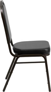 Silla apilable de acero de cuero negro con corona de boda <span class=keywords><strong>para</strong></span> alquiler de banquetes de hotel, <span class=keywords><strong>sillas</strong></span> de hostelería <span class=keywords><strong>para</strong></span> eventos comerciales - Product Image 4
