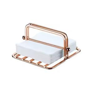 Servilletero de metal moderno y elegante, acabado dorado, resistente a la oxidación, diseño que ahorra espacio, respetuoso con el medio ambiente, duradero para uso en el hogar/restaurante - Product Image 1