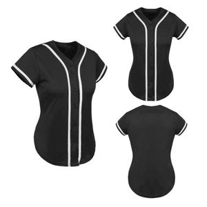 Jersey de béisbol marrón sólido para mujer, ropa de softbol, logotipo bordado personalizado, jersey con botones de poliéster, camisetas de béisbol - Product Image 2