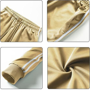 Chándal de lana holgado de peso pesado en blanco de algodón 100% para hombre, pantalones de chándal con cremallera, conjuntos de Jogger, chándal transpirable de talla grande para hombre - Product Image 4