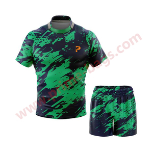 Conception personnalisée Respirant 100% Polyester Rugby Uniforme Ensemble Impression numérique Unisexe Cordon Pantalon Vente en gros Football League Wear - Product Image 4
