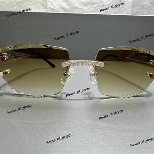 Lunettes de soleil élégantes en argent 925 avec monture en pierre scintillante, design moderne élégant, accessoire de mode parfait pour les fêtes unisexes - Product Image 4