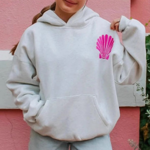 Nouveau 100% coton polaire tissu femmes sweats à capuche amples brodés à capuche à manches longues sweats pulls automne hiver décontracté hauts - Product Image 1