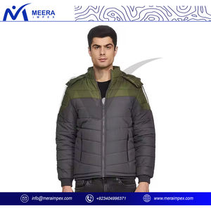 Veste matelassée élégante à col montant coupe-vent pour hommes, vêtements d'extérieur à col montant pour les activités de plein air en hiver - Product Image 2