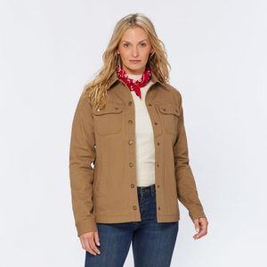 Chaqueta camisera de lona con forro de franela para mujer, cálida y duradera para uso al aire libre, calidad elegante con servicio OEM de la mejor calidad - Product Image 4