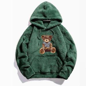 Sudadera con capucha súper grande para hombre de moda de alta calidad, estampado de hilo negro, sudaderas con capucha de lana Sharpa para hombre, básico OEM con capucha - Product Image 6