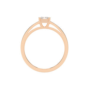Bague en or rose avec diamant Moissanite-Bijoux de luxe durables à coupe rayonnante pour toutes les occasions Bijoux pour femmes - Product Image 3