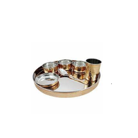 Hot Sale 5Pcs Royal Messing Dinner Set Vier krieg Pferde Teller Set Dinner Set und heißes Verkaufs produkt Natur handwerk