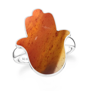 925 bague en argent Sterling lunette réglage Mookaite pierre précieuse Ahimsa forme tranche naturelle fantaisie à la mode unisexe mariage haut - Product Image 1