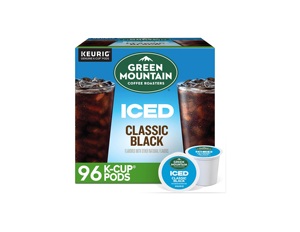 Café Verde de Green Mountain Coffee Roasters, ICED Classic Black, Cápsulas Individuales Keurig K-Cup, Café Helado de Tueste Medio, 96 Unidades - Product Image 1