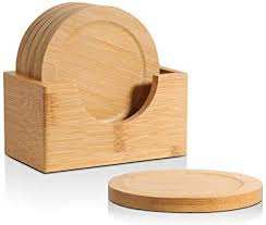 Solid Wooden Tea Coaster Carved Cup Holder <b>Tray</b> for Round Square <b>Pot</b> Carton Packing - Product Image 5