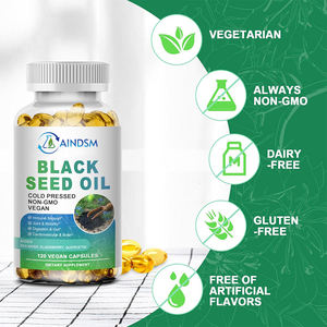 Huile de baies de sureau et de graines noires de qualité supérieure pour favoriser la digestion, capsules végétaliennes, quercétine, articulations et mobilité, algues marines, huile de graines noires en gélules molles - Product Image 3