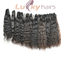 Fournisseur en gros propose des extensions de cheveux 100% vierges Remy indiens noirs, double trame, ondulés, à ondulations profondes et naturelles, à prix abordable