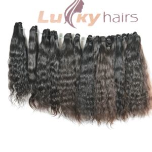 Le vendeur en gros propose des extensions de cheveux humains bon marché à double trame ondulée profonde naturelle couleur noire temple indien - Product Image 4