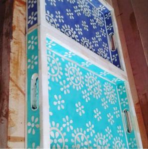 Bandeja de servicio Rectangular con diseño de flores con incrustaciones de hueso personalizadas hechas a mano, decoración del hogar de alta calidad, superventas en tamaños de colores personalizados - Product Image 2