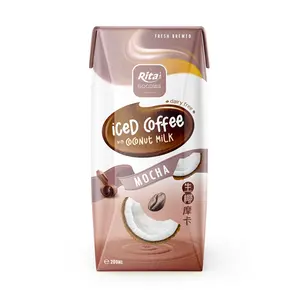 Coco lezzet ile Coco süt ile buzlu kahve Vietnam şirketi özel etiket OEM ODM düşük MOQ ile 200ml kağit kutu