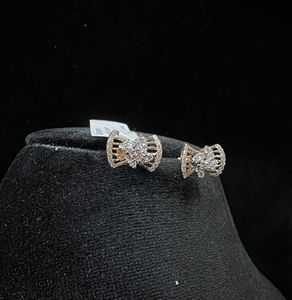 Boucles d'oreilles élégantes en forme de grappe de diamants naturels 14K or massif bijoux de luxe conception solitaire coupe brillante à la mode troisième partie - Product Image 3