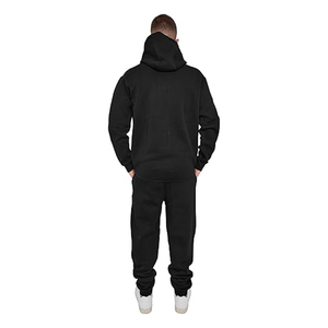 Haute qualité respirant hommes noir rayure survêtement ensembles polaire deux pièces pull à capuche et pantalons de survêtement ensemble nouveau Style décontracté mince - Product Image 5