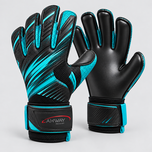 Gants de gardien de but professionnels personnalisés en gros, en latex antidérapant, protection des doigts, haute qualité, pour le football - Product Image 1