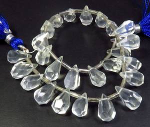 Cuentas de pepita de lágrima de cuarzo de hielo natural al por mayor 8-14mm gemas facetadas transparentes piedras preciosas sueltas de 8 hebras - Product Image 6