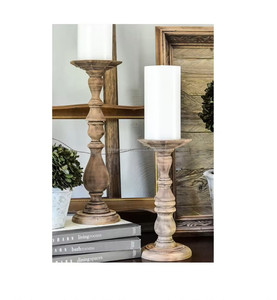 Bougeoir en bois de la meilleure qualité avec gravure polonaise pour la décoration intérieure pour Noël d'Inde - Product Image 1