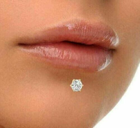 Piercing de nez, lèvre ou labret de haute qualité en diamant véritable 2MM, plaqué or blanc 18 carats et platine, certifié, tendance